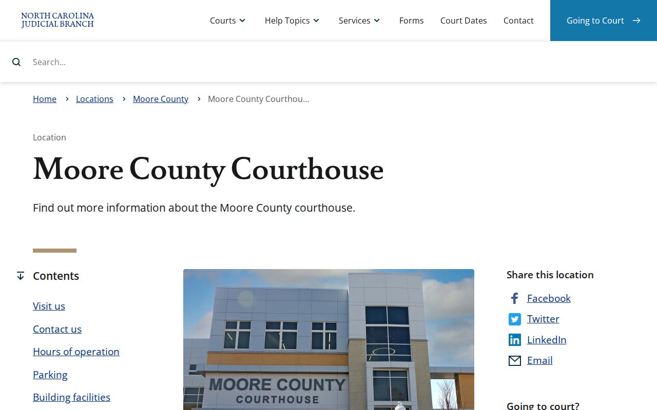 Moore County criminal case records courthouse in Carthage