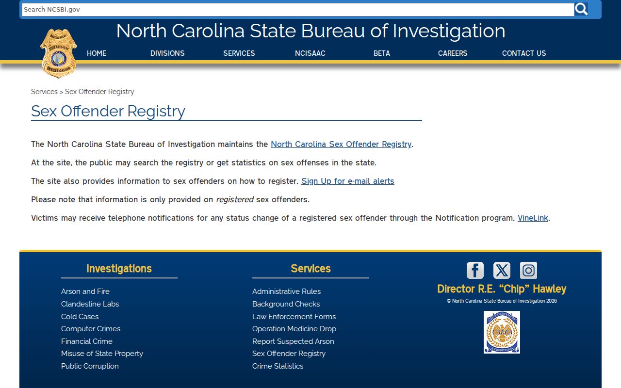 North Carolina SBI overview for Moore County sex offender records