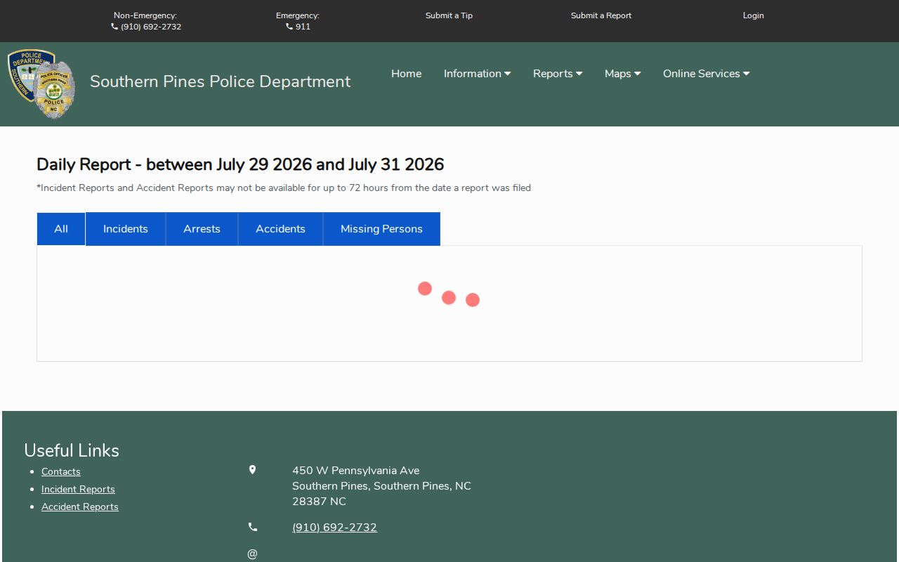 Southern Pines criminal record report search in Moore County